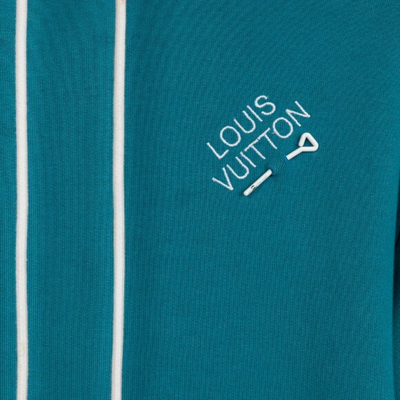 Louis Vuitton Pigeon Blue Embroidered Signature Cotton Hoodie - Picture 5 of 14